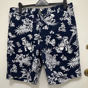 Polo by Ralph Lauren Men's Blue and White Tropical Short